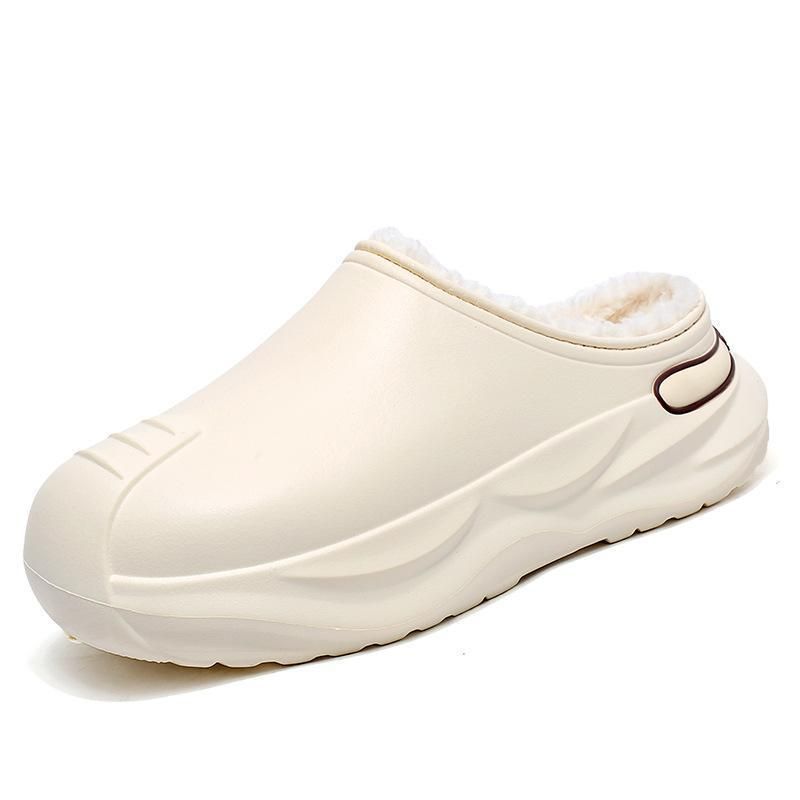 Men&#39;s Warm Non-slip padded Slipper footwear, Size: 38-39, Color: Beige
