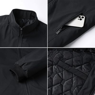 Middle-aged Men's Cotton Winter Leather Jacket
