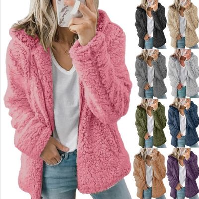 Women&#39;s Clothing Hooded Woolen Autumn Top Jackets