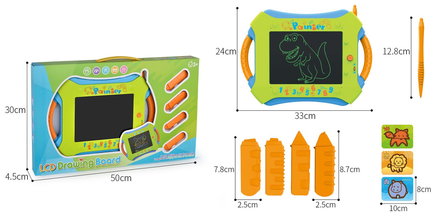 Children&#39;;s Graffiti Hand-Painting LCD Writing Board, Specification: Portable window gift box+green+monochrome handwriting