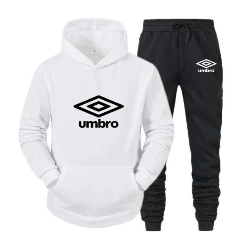 Men&#39;s Sweater Sports 2-Piece Fleece Set, Size: S, Color: White+black pants