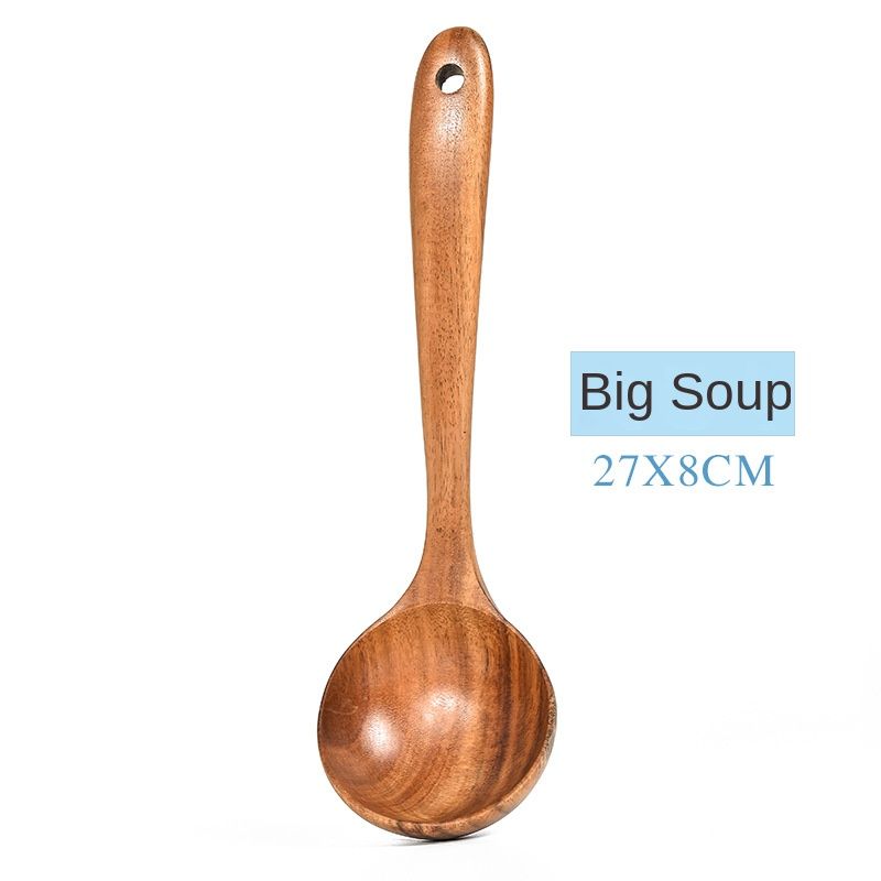 Cooking Spoons 7-piece Wooden Non-stick set., Size: Large spoon