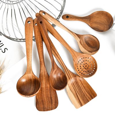 Cooking Spoons 7-piece Wooden Non-stick set.