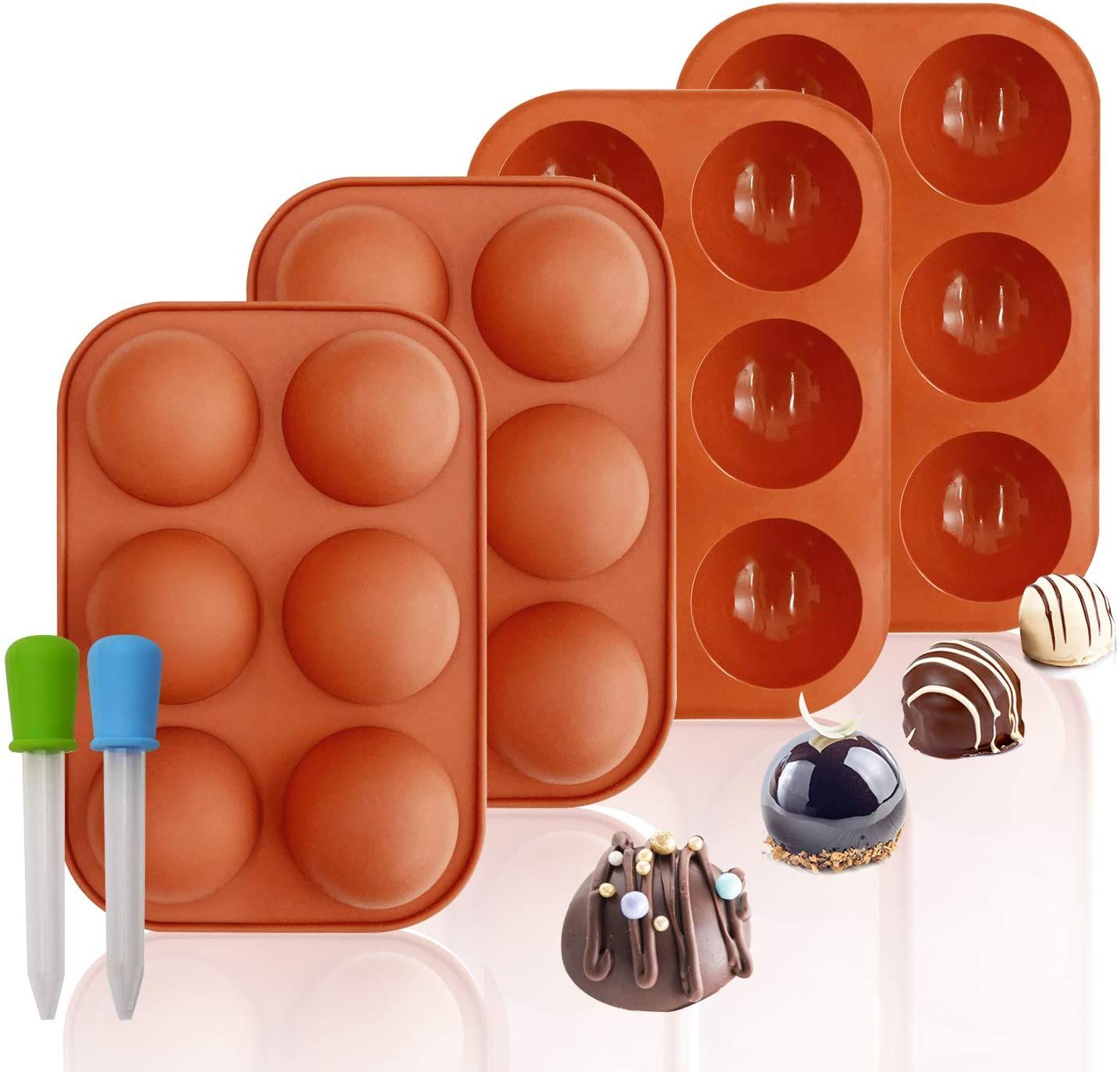 Semicircular Mold 6-piece Cake Mold, Specifications: 6-piece set of 6 semicircular chocolate molds