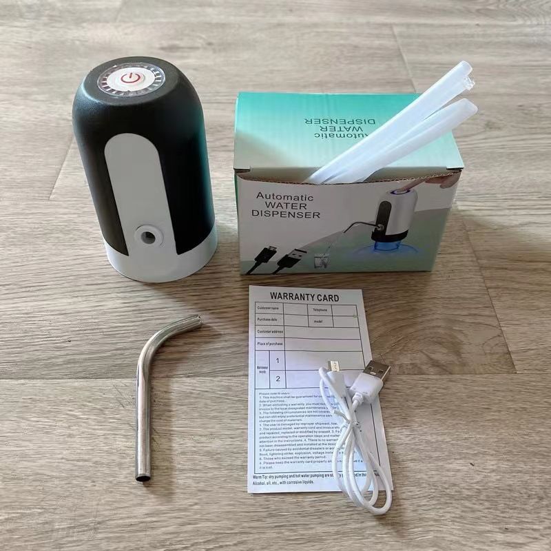 Bottled Automatic Wireless Water Dispenser Pump, Specifications: Black with light (1200mah)