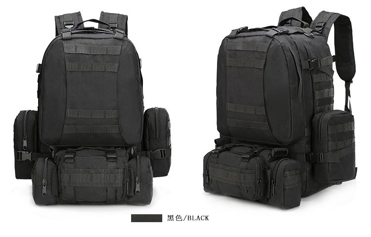 Outdoors Camouflage Tactical Hiking Bacpack, Color: Black