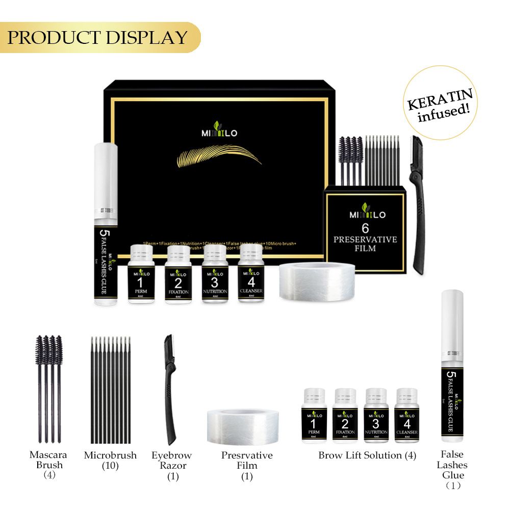 Perm Keratin Lift Eyelashes Eyebrow Set Box