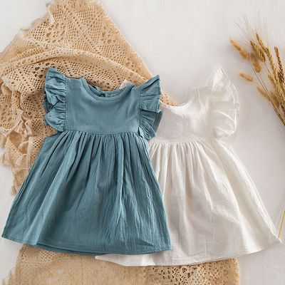 Children&#39;s Cotton Backless Sleeve Lace Skirt