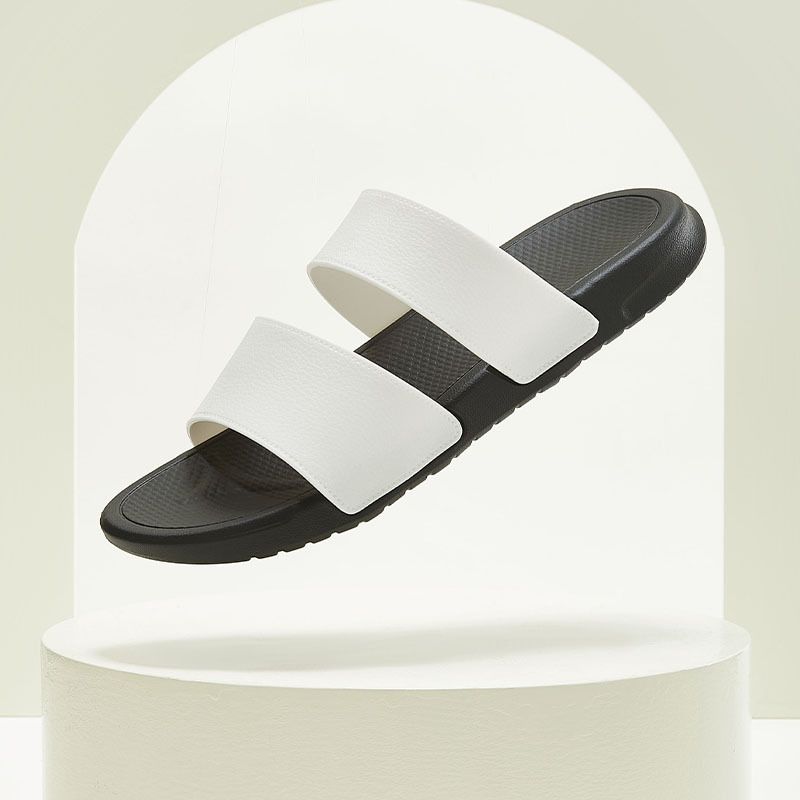 Men&#39;s Double Strap Sandals Flip Flop Slippers, Size: 40, Color: White