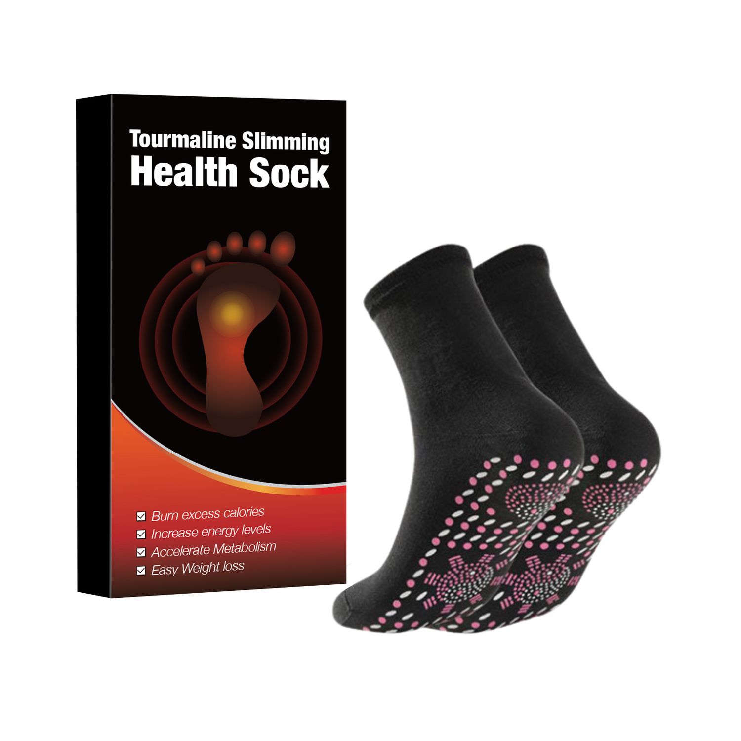 Out-door Self-heating Slimming Health Socks, Color: Black-1, Size: One size-1, Quantity: 3 pairs