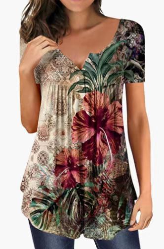 Women&#39;s Loose Top-shirt Print Clothing Shirts, Color: Rs2292151701, Size: S