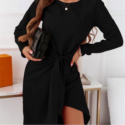 Women&#39;s Clothing Solid Slit Elegant Dresses