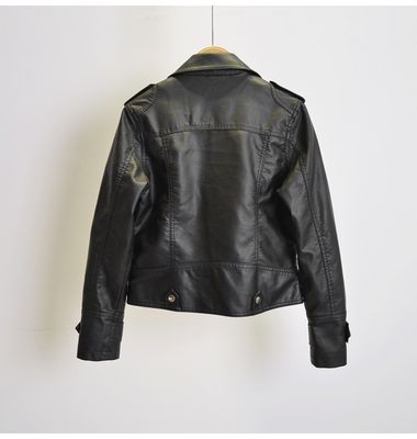 Women's Slim Short Washable Leather Jacket