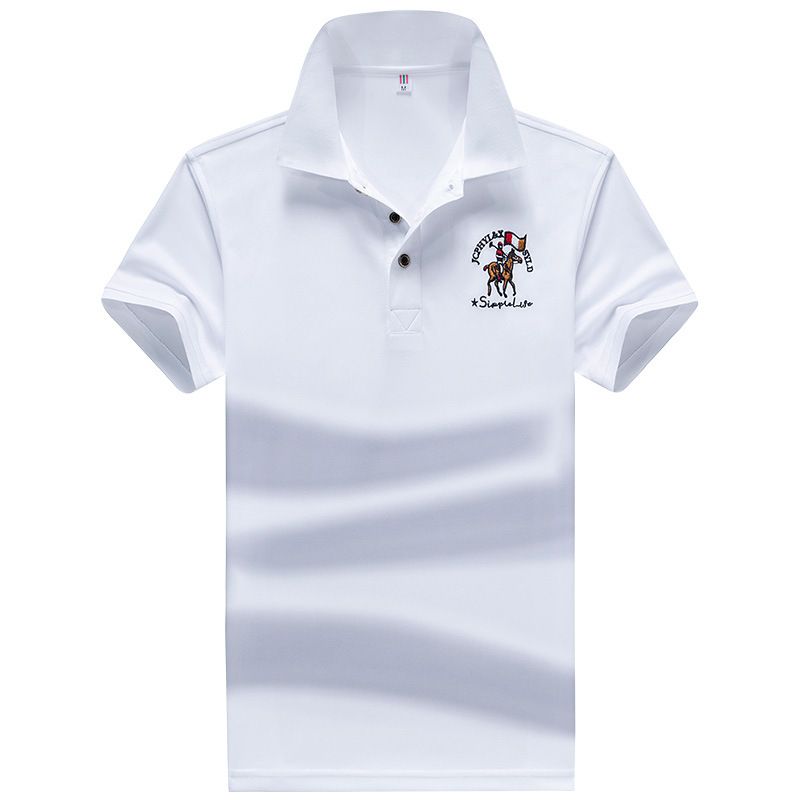 Men&#39;s Short-sleeved Polo Shirt Clothing, Color: White, Size: M