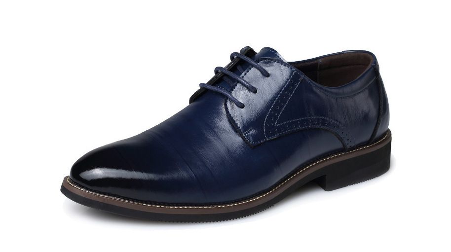 Men&#39;s leather Casual and business shoes, Size: 38, Color: Blue