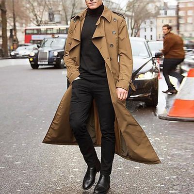 Men&#39;s Mid-length Windbreaker Long Outer wear