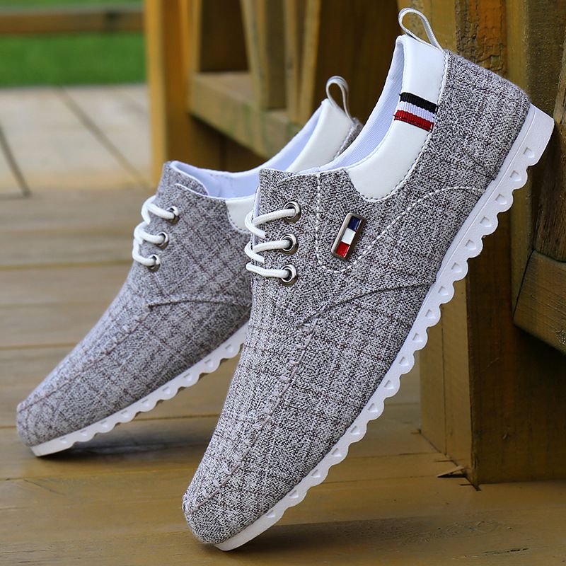 Men&#39;s Shoes Breathable Cloth Casual Canvas Shoes, Size: 39, Color: Tx33 grey
