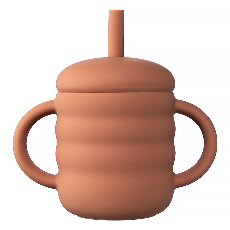 Baby and Children&#39;s Silicone Drinking Cups, Capacity: Orange children&#39;s silicone straw threaded cup h21001 (160ml straight straw)