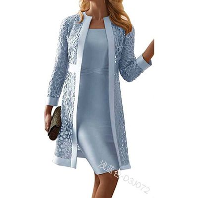 Women&#39;s Color Lace Cardigan Dress and Coat