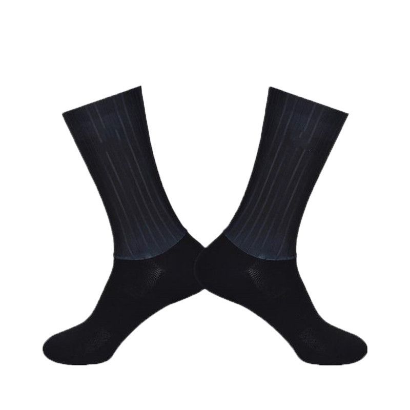 Non=slip Aerodynamic Cycling Socks Men and Women, Color: Black-1
