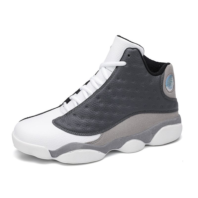 Basketball Sneakers Plus Size, Big Kids Shoes, Size: 36, Color: White-grey