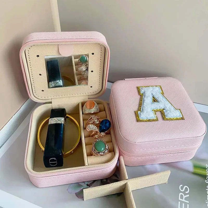 Jewelry Holders - Travel Jewelry Box personal lettered, Letter: A