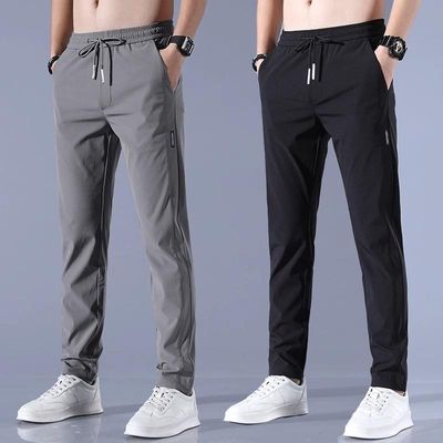 Men&#39;s Trendy casual Straight Silk Skinny Pants