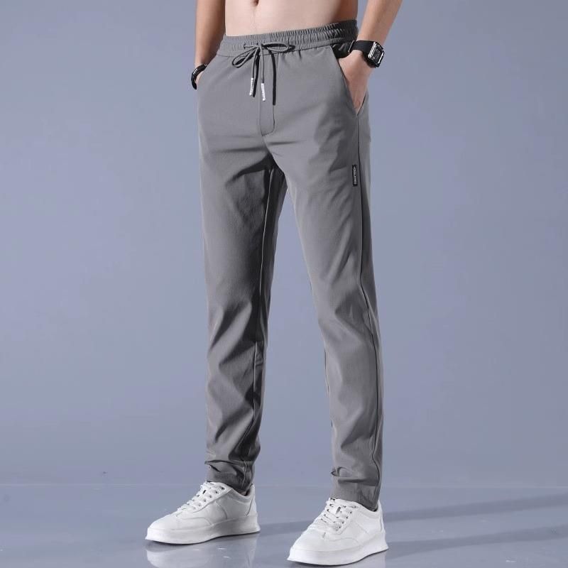 Men&#39;s Trendy casual Straight Silk Skinny Pants, Size: M, Color: dark gray