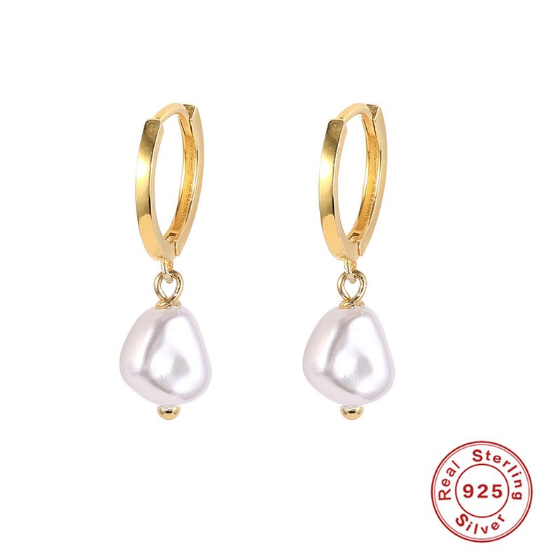 Silver Pearl Elegant High-level Daily Earrings, Color: #1gold, Purity: 925 silver