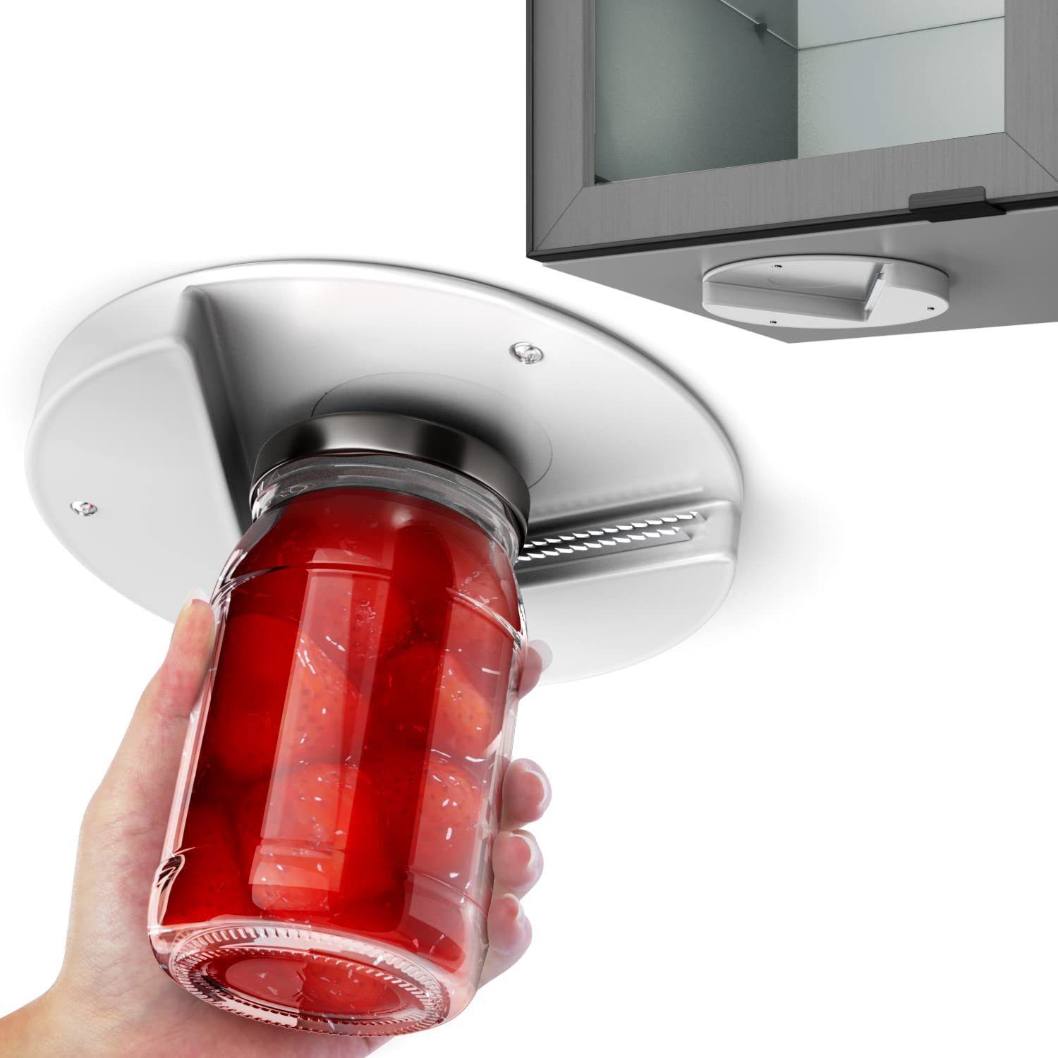 Bottle and Can Opener Under Kitchen Cabinet