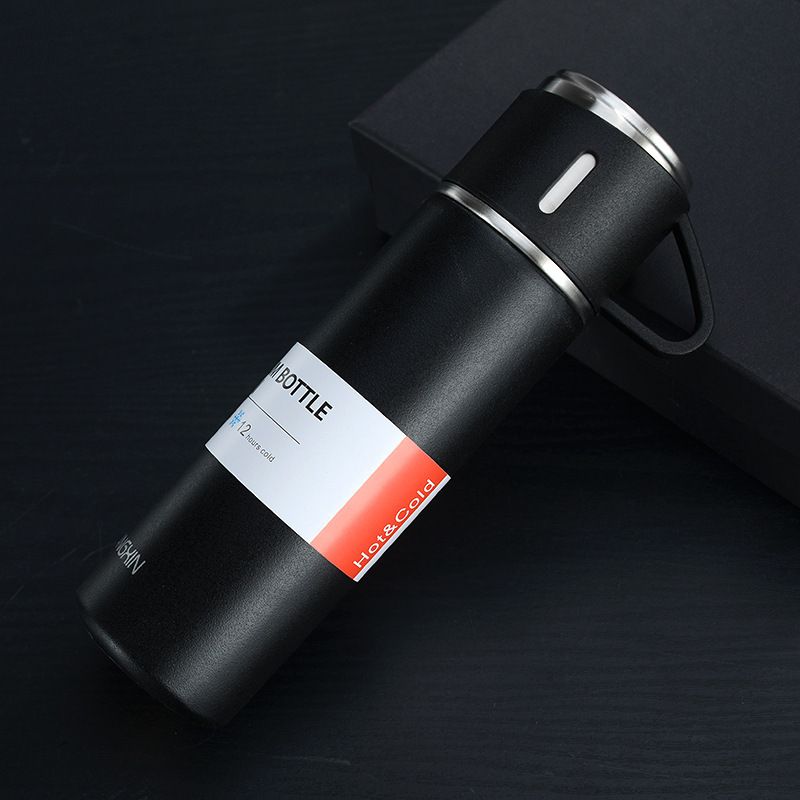 Business Vacuum Cup Box Set Logo Lettering, Color: Black single product, Capacity: 500ml