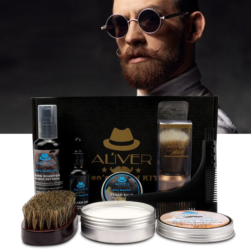 Beard Tool Set Cream Oil Brush Foam Soap Razor