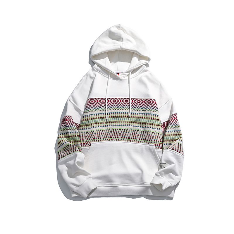 Men &amp; Women Hooded Sweater Loose Pullover, Size: M, Color: White