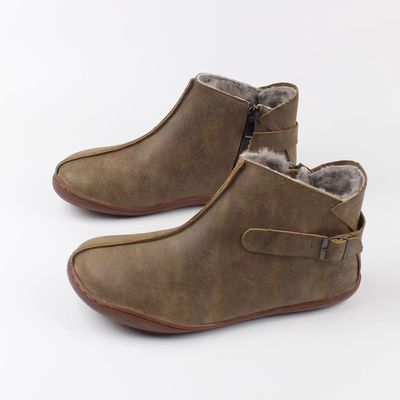 Women&#39;s Cowhide One-piece Flat Leather Shoes
