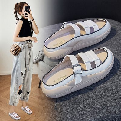 Women Slip-on Sandals Thick Bottom Retro Beach Shoes