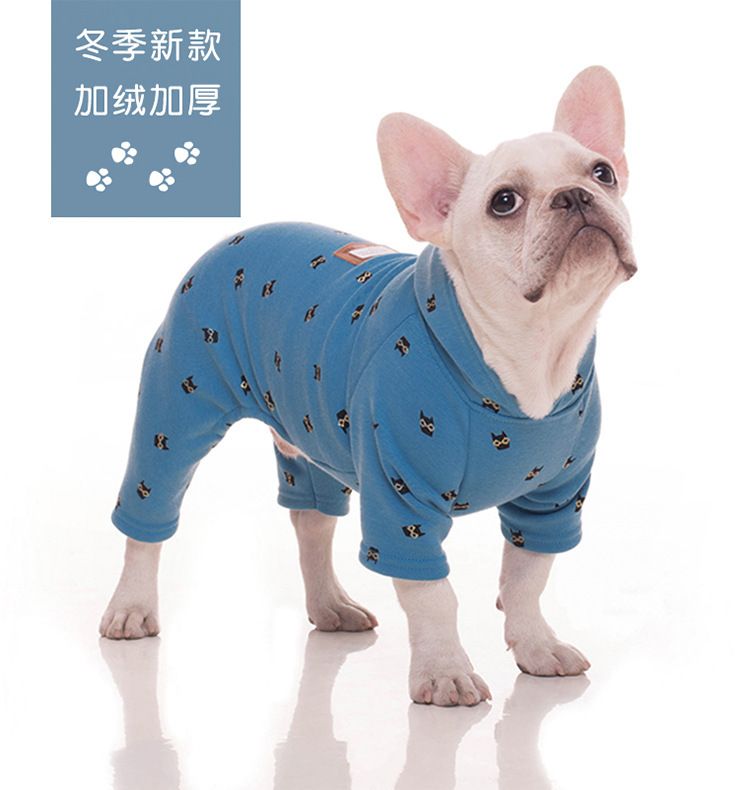 Pet Clothing Dog Clothes Four-legged Puppy, Size: Xs [chest 30 back 20], Color: Four-legged dog clothes-blue