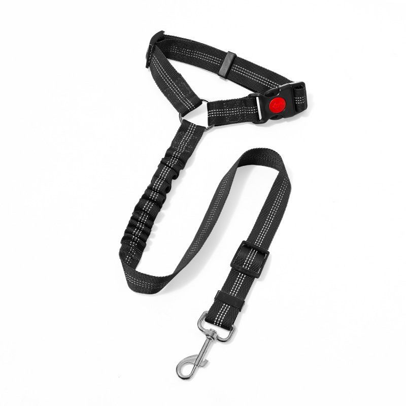 Pet Car Seat Belt Nylon Traction Rope with buckle, Color: Black 1, Specifications (length*width): 1.1 meters*2.5cm