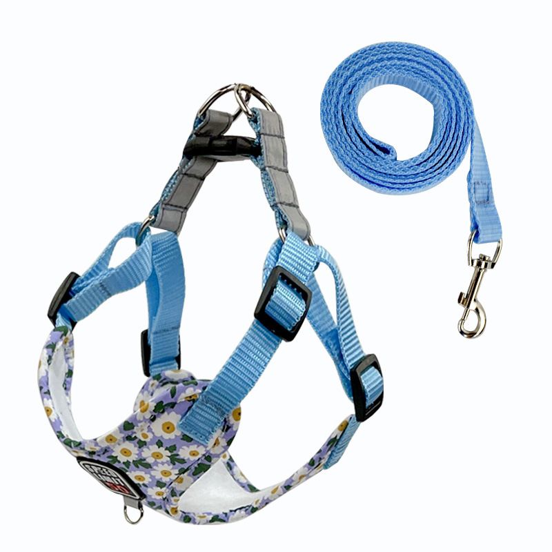Reflective Breathable Dog walking Litch, Color: Blue, Specification (length*width): M