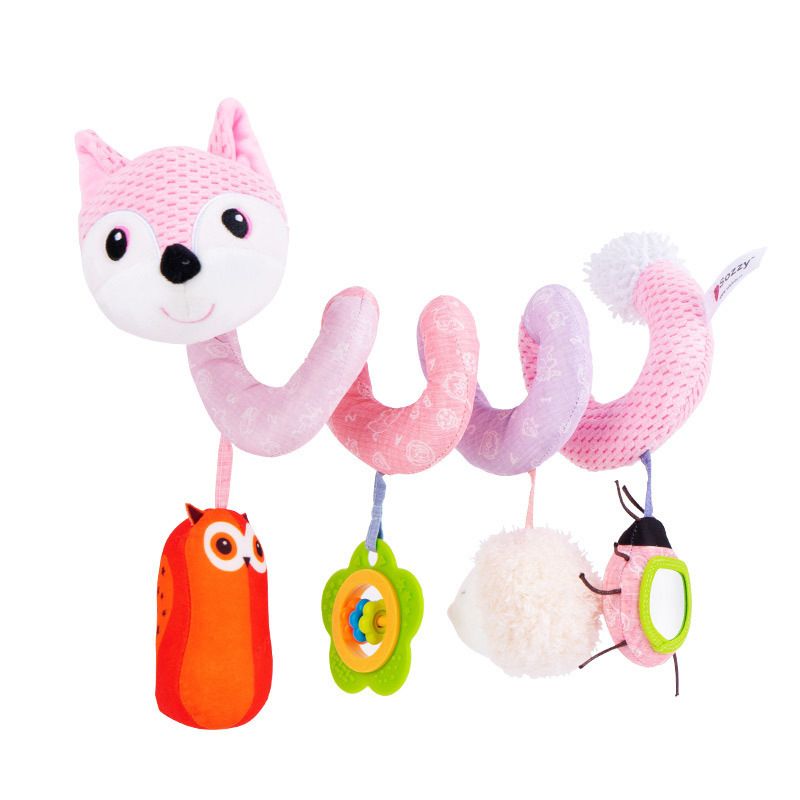 Infant&#39;s Car Seat Newborn Stroller Toys Crib Rattles, Color: pink fox 679