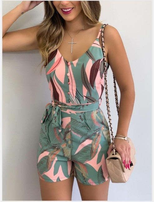 women&#39;s combination jump shorts-blouse set, Color: 1, Size: S