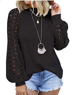 Women Long Sleeve Shirts Casual Loose Knit Tops