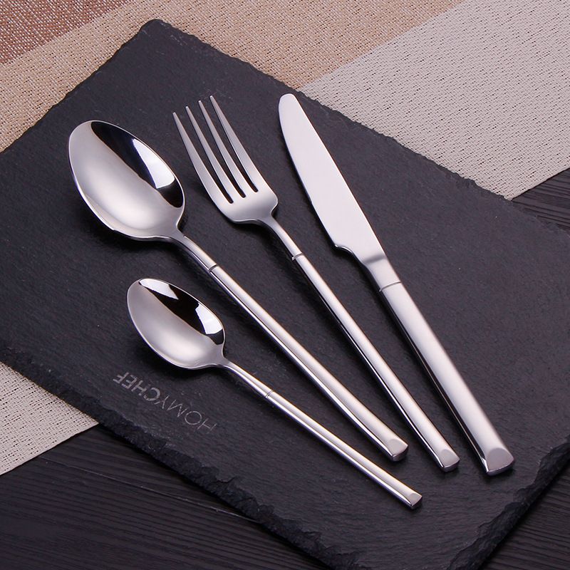 Stainless Steel Knight Tableware 4-Piece Set, Color: Set