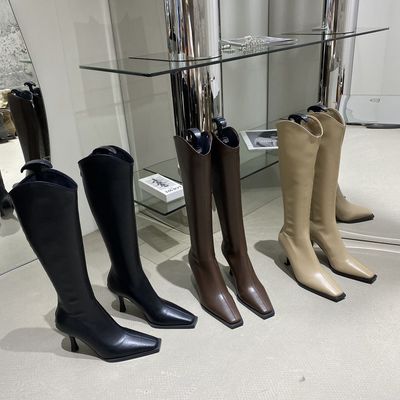 Women&#39;s Knee-high Leather Stiletto Fashion Boots