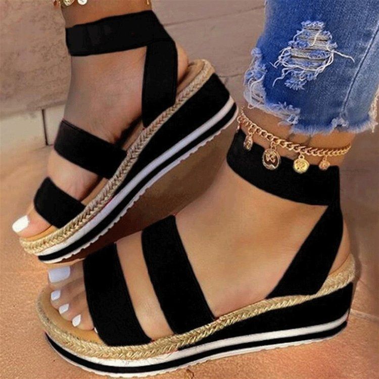 Women&#39;s Shoes Color Matching Women&#39;s Sandals, Size: 35, Color: Black