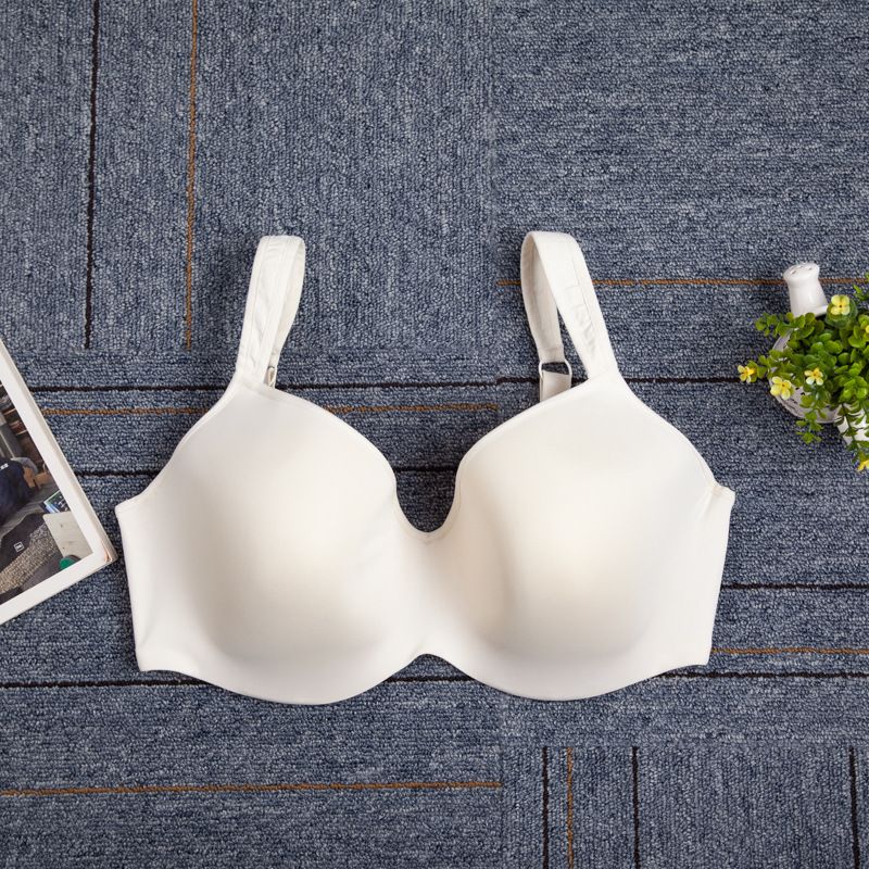 One Piece Wide Shoulder Strap Large Size Bra, Size: 70c-32c, Color: White