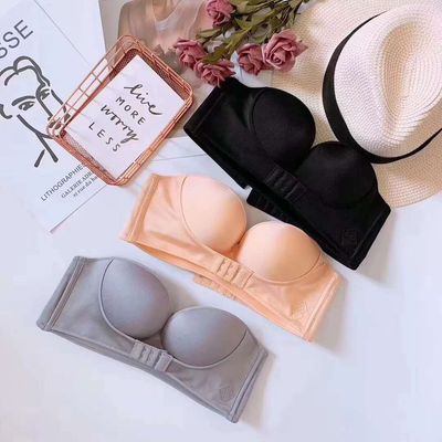 Gather Breathable Cup Strapless Sexy Bra Women