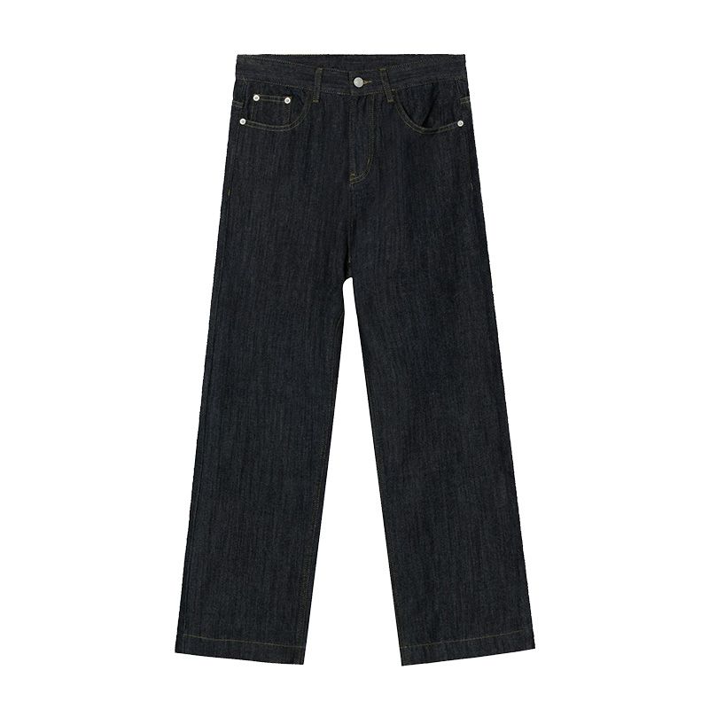 Denim Men&#39;s And Women&#39;s Straight Trousers, Size: S [height 165-170] cm/weight [45-55] kg, Color: Primary color