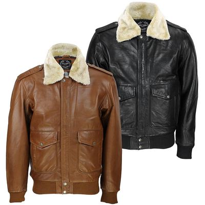 Wish Fur Integrated Thickened Casual Men's Leather Jacket