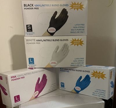 Wanli Plastic Disposable Nitrile Gloves Mixed Nitrile Gloves Thickened Food Grade Composite Nitrile Protective Gloves