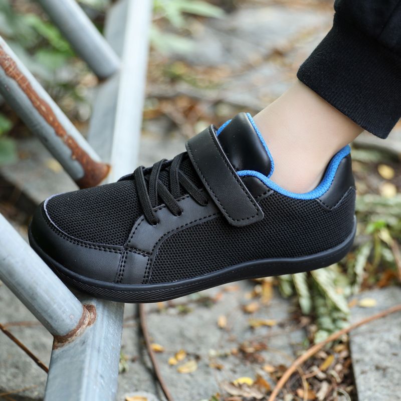 New Children&amp;#039;s Wide Last Barefoot Shoes Boys&amp;#039; Breathable Non-slip Sneaker Outdoor Entertainment Casual Shoes For Girls, Color: 702 black, Size: 26